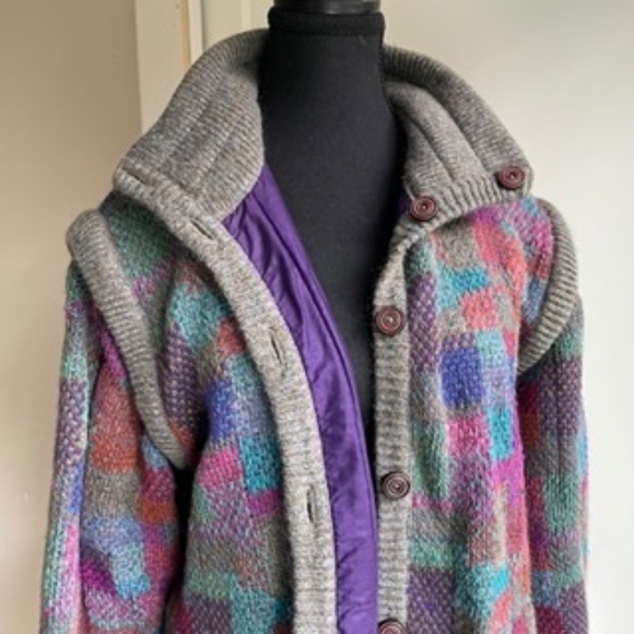 Vintage Missoni Style Mohair Wool Blend Jacket Sweater Multi Colour - Picture 1 of 11
